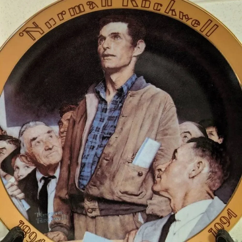 VINTAGE Norman Rockwell Freedom of Speech Painting Collector's Plate Rare 1994